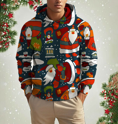 Vyriški kalėdiniai šiauriniai elniai mielo rašto džemperis Laisvalaikis ilgomis rankovėmis laisvas megztinis megztinis Vyriški ir moteriški sportiniai megztiniai drabužiai