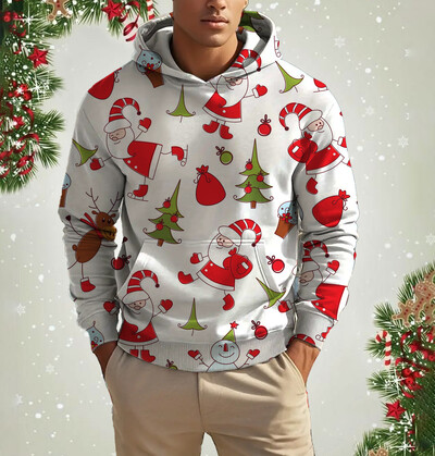 Vyriški kalėdiniai šiauriniai elniai mielo rašto džemperis Laisvalaikis ilgomis rankovėmis laisvas megztinis megztinis Vyriški ir moteriški sportiniai megztiniai drabužiai