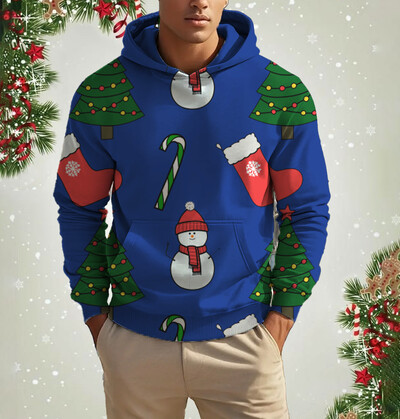 Vyriški kalėdiniai šiauriniai elniai mielo rašto džemperis Laisvalaikis ilgomis rankovėmis laisvas megztinis megztinis Vyriški ir moteriški sportiniai megztiniai drabužiai