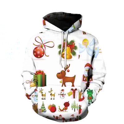 Ευρωπαϊκό και αμερικανικό νέο Χριστουγεννιάτικο Άγιο Βασίλη τρισδιάστατη ψηφιακή εκτύπωση φαρδύ ανδρικό και γυναικείο πουλόβερ στολή μπέιζμπολ pullov