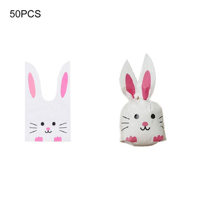 50 vnt. plastikinis animacinio filmo triušio kepimo maišelis Kawaii kepyklėlės suvynioti sausainiai Užkandžių maišelis su saldainiais Vestuvių šventės dovana