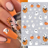 5D reljefne Halloween naljepnice za nokte Lubanja Bundeva Nokti Silder Duh Šišmiš Paukova mreža Anime naljepnice Gravirani ukrasi za manikuru