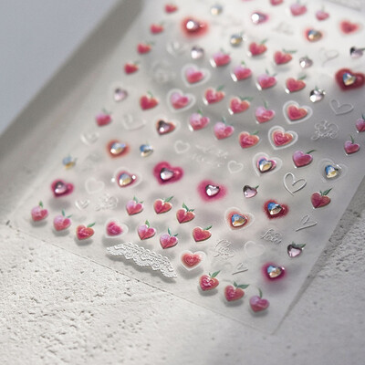 1kom 5D reljefne svjetlucave ribice Nail Art Kawaii naljepnice Ružičasto Žuto Crvene Samoljepljive Transfer Ukrasi za nokte Klizne naljepnice Uradi sam