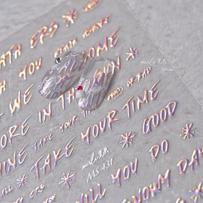 1kom 5D reljefne svjetlucave ribice Nail Art Kawaii naljepnice Ružičasto Žuto Crvene Samoljepljive Transfer Ukrasi za nokte Klizne naljepnice Uradi sam