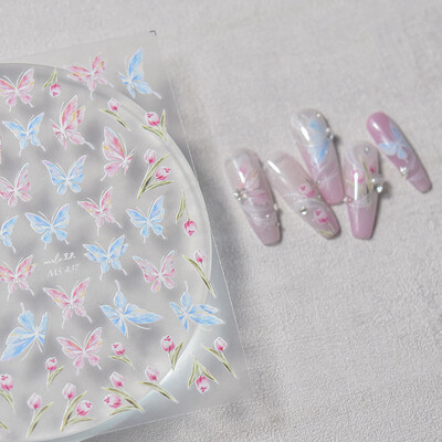 1kom 5D reljefne svjetlucave ribice Nail Art Kawaii naljepnice Ružičasto Žuto Crvene Samoljepljive Transfer Ukrasi za nokte Klizne naljepnice Uradi sam