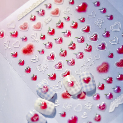 1kom 5D reljefne svjetlucave ribice Nail Art Kawaii naljepnice Ružičasto Žuto Crvene Samoljepljive Transfer Ukrasi za nokte Klizne naljepnice Uradi sam