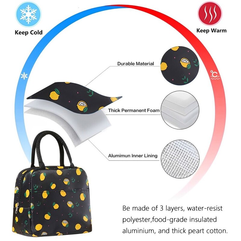 Daugkartinis pietų krepšys moterims didelės talpos mažas izoliuotas aušintuvas priešpiečių talpyklai, nepralaidūs pietų krepšiai