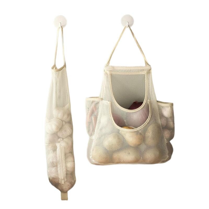 Tinklinis tinklas Daugkartinio naudojimo pakabinami laikymo maišeliai Vaisiai Daržovių Česnakai Svogūnai Namų tuščiaviduriai tinkliniai maišeliai Virtuvės priedai
