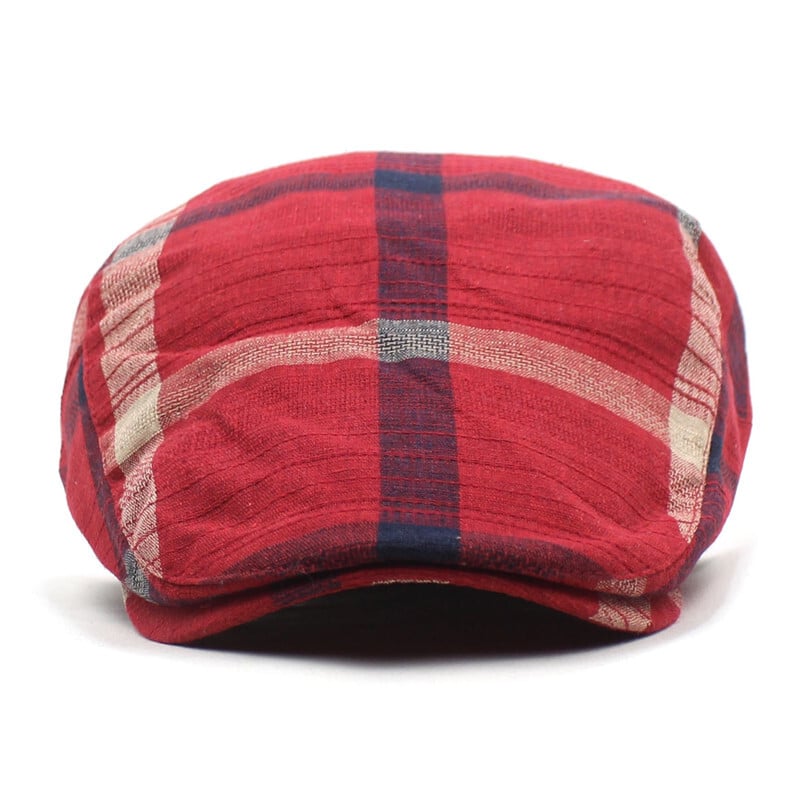 Ldslyjr, primăvară, vară, carouri, bumbac, șapci pentru știri bărbați șapcă plată cu vârf, femei, beretă, pălării, 32