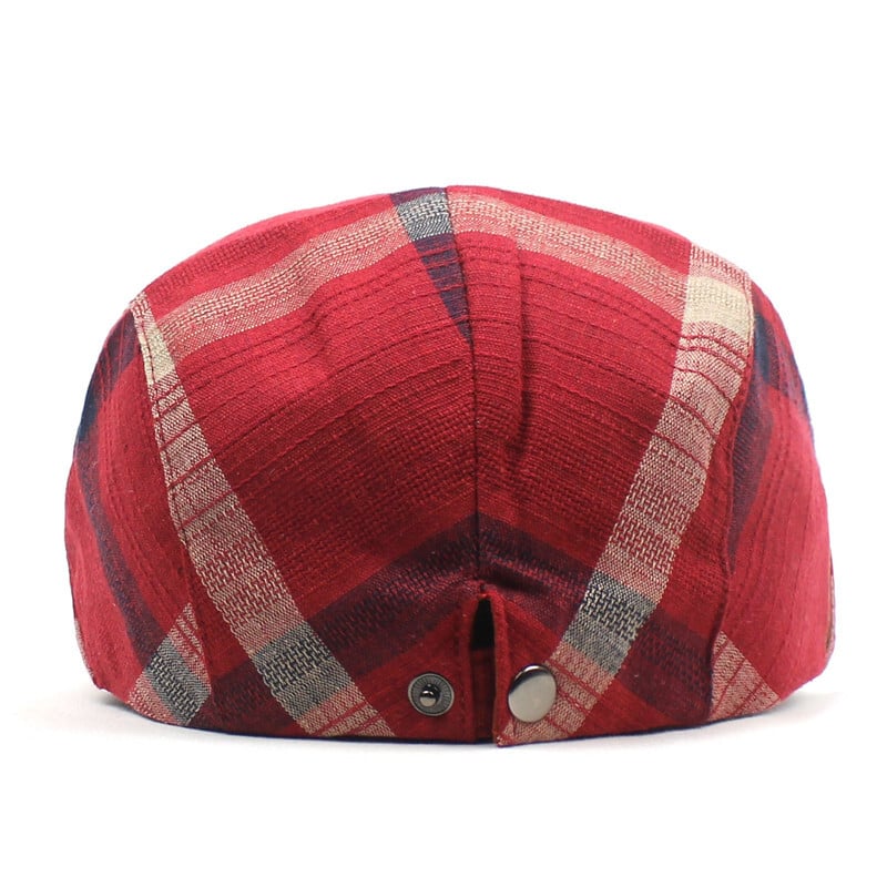 Ldslyjr, primăvară, vară, carouri, bumbac, șapci pentru știri bărbați șapcă plată cu vârf, femei, beretă, pălării, 32