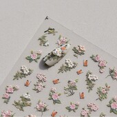1kom 5D naljepnice za nokte s reljefnim japanskim ružičastim laticama Elegantni retro cvjetni samoljepljivi prijenosni ukrasi za nokte Naljepnice DIY