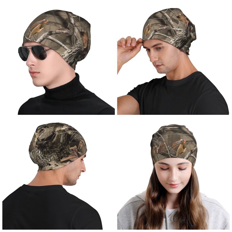Individualizuotos tikro medžio kamufliažinės skrybėlės su dangteliu Šauni megzta skrybėlė moterims Vyrams Žiema, šilta gotikinė hiphopo kaukolės, kepuraitės
