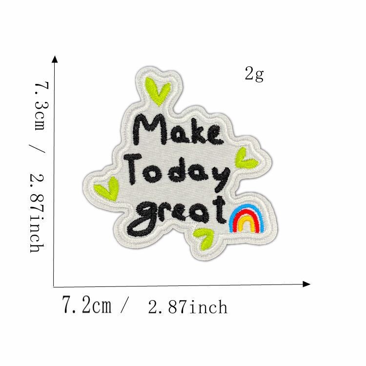 Pete de culoare transfrontaliere alfabet englezesc autocolante din stofă brodate pe computer Autocolante cu plasture decorative