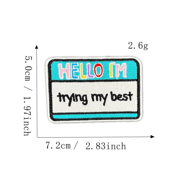 Pete de culoare transfrontaliere alfabet englezesc autocolante din stofă brodate pe computer Autocolante cu plasture decorative