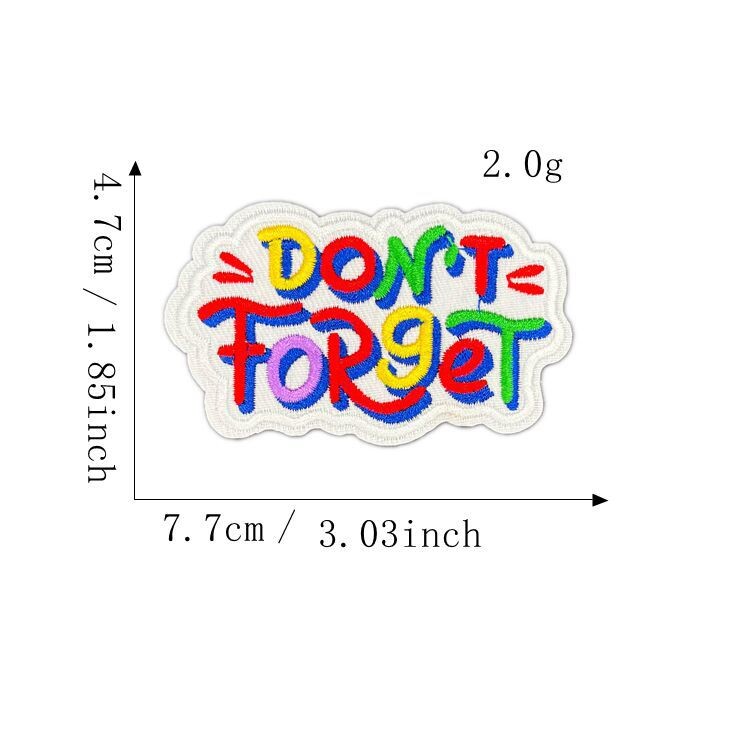 Pete de culoare transfrontaliere alfabet englezesc autocolante din stofă brodate pe computer Autocolante cu plasture decorative