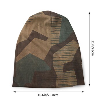 Splintertarn German Ww2 Camouflage Unisex Bonnet Thin Outdoor Skullies Beanies For Men Women