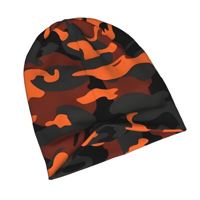 Kamuflažni crno-narančasti kamuflažni šeširi Hip Hop Goth Jesen Zima Skullies Beanies Kapa uniseks Muškarci Žene Topli pleteni šešir dvostruke namjene