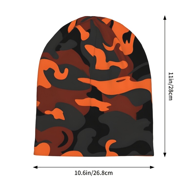 Kamuflažni crno-narančasti kamuflažni šeširi Hip Hop Goth Jesen Zima Skullies Beanies Kapa uniseks Muškarci Žene Topli pleteni šešir dvostruke namjene