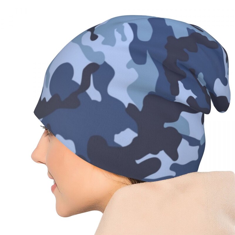 Μπλε ναυτικό καμουφλάζ καμουφλάζ καπέλα με μοτίβο καπό Casual σκι Skullies Beanies καπέλο Militery για άνδρες Γυναικεία Ζεστά καπέλα πολλαπλών χρήσεων