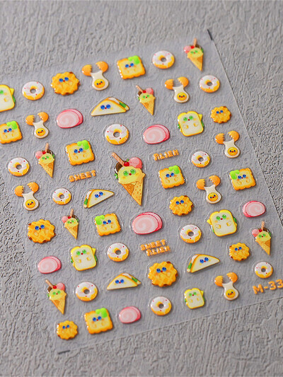 1 ΤΕΜ 5D αυτοκόλλητα νυχιών Lovely Rabbit Red Strawberry Μαλακά ανάγλυφα ανάγλυφα Αυτοκόλλητα αυτοκόλλητα νυχιών Αυτοκόλλητα για μανικιούρ