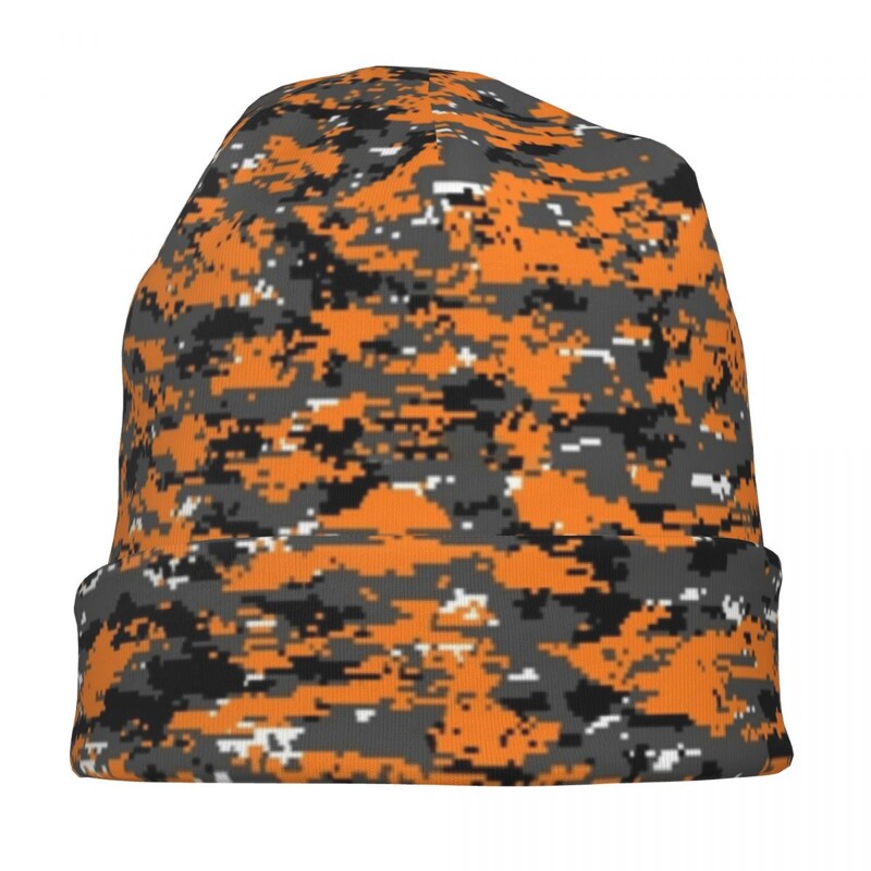 Hunter Oranžinė kamufliažinė kepurė Camo Militarys Hip Hop Rudens Žiemos Lauko Skullies Beanies Kepurės Pavasariškai Šiltos Dvejojo naudojimo Skrybėlės su gaubtu