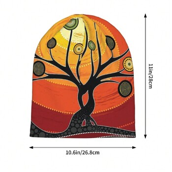 Австралийски аборигенски шапки на открито Топла оранжева тънка шапка Боне Хипстър Skullies Beanies Шапки Мъже Дамски наушници Подарък за гадже
