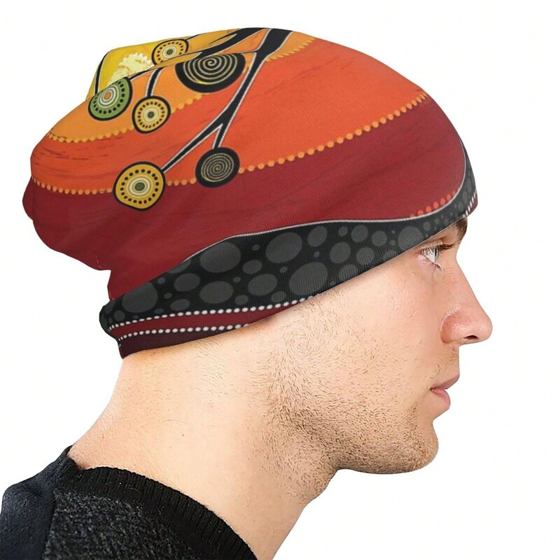 Australski aboridžinski šeširi na otvorenom Toplo narančasti tanki šešir Šešir Hipster Skullies Beanies Kape Muškarci Ženski štitnici za uši Poklon za dečka