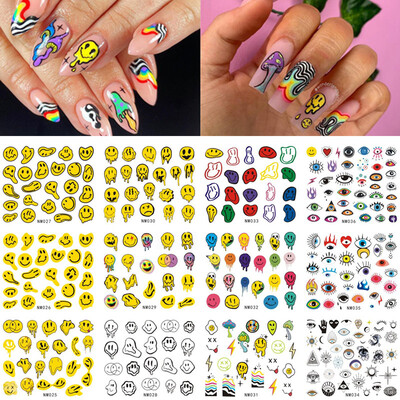 Francuski savjeti Naljepnice za klizanje za nokte Tattoo Geometrijske linije Nail Art Transfer Water Decals Manciture Decoration