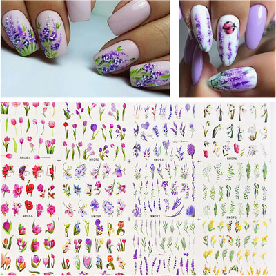 Francuski savjeti Naljepnice za klizanje za nokte Tattoo Geometrijske linije Nail Art Transfer Water Decals Manciture Decoration