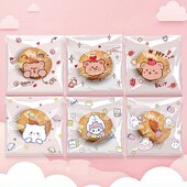 100 τμχ, Αυτοκόλλητες τσάντες σνακ , Τσάντες καλούδια από σελοφάν, Τσάντες Cartoon Bear Bunny Treat, Τσάντες για μπομπονιέρες γενεθλίων