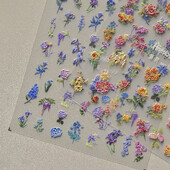 1 τεμ. 5D αυτοκόλλητα λουλουδιών για νύχια κινέζικος γερανός παπαγάλος χρυσάνθεμο wisteria Αυτοκόλλητα διακοσμητικά νυχιών Χαλκομανίες Αξεσουάρ