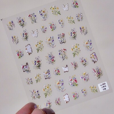 1 τεμ. 5D αυτοκόλλητα λουλουδιών για νύχια κινέζικος γερανός παπαγάλος χρυσάνθεμο wisteria Αυτοκόλλητα διακοσμητικά νυχιών Χαλκομανίες Αξεσουάρ