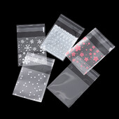 100 τμχ/Παρτίδα Πλαστικές διαφανείς καραμέλες αυτοκόλλητες τσάντες σελοφάν Αποθήκευση κοσμημάτων για τσάντες πάρτι Τσάντες συσκευασίας δώρου Χριστουγέννων