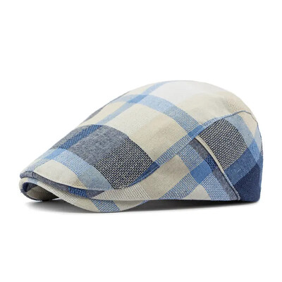 Four Seasons Cotton καρό Καπέλα Newsboy Flat Peaked Cap Ανδρικά και γυναικεία Καπέλα μπερέ ζωγραφικής 02