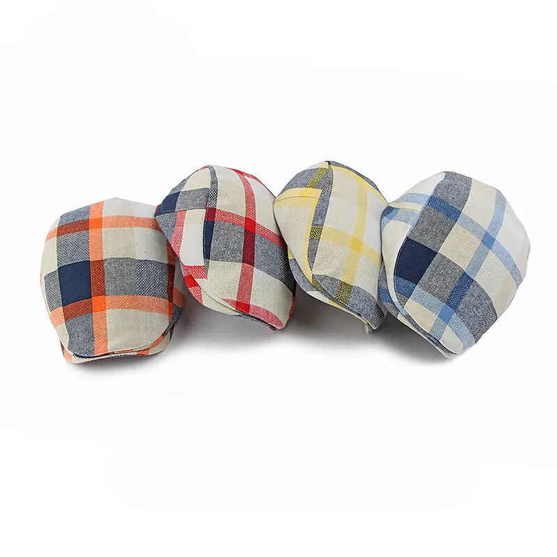Four Seasons Cotton καρό Καπέλα Newsboy Flat Peaked Cap Ανδρικά και γυναικεία Καπέλα μπερέ ζωγραφικής 02