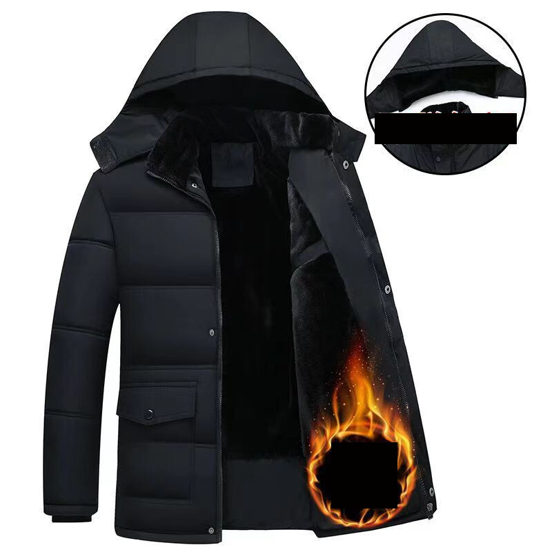 Νέο ανδρικό μεσήλικας και ηλικιωμένος Νέα βελούδινη χοντρή φόδρα από βαμβάκι Χειμερινό παλτό Dad ζεστό παλτό Grandpa padded παλτό Μπουφάν Old Man με επένδυση από βαμβάκι