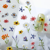 1 τεμάχιο 5D Exquisite Japanese Flower Nail Art Αυτοκόλλητο Kawaii Colorful Macaron Flower Decal Decal Αυτοκόλλητα με αυτοκόλλητα αξεσουάρ