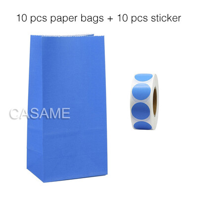 10 τμχ Τσάντες και αυτοκόλλητο Stand Up Πολύχρωμες μασίφ ρίγες πουά τσάντες 18x9x6cm Μπομπονιέρα Συσκευασία δώρου Τσάντα κέρασμα Γάμος Γενέθλια