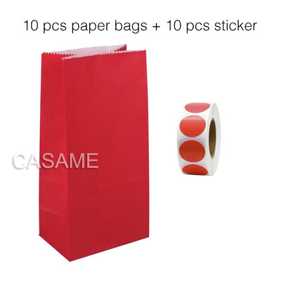 10 τμχ Τσάντες και αυτοκόλλητο Stand Up Πολύχρωμες μασίφ ρίγες πουά τσάντες 18x9x6cm Μπομπονιέρα Συσκευασία δώρου Τσάντα κέρασμα Γάμος Γενέθλια