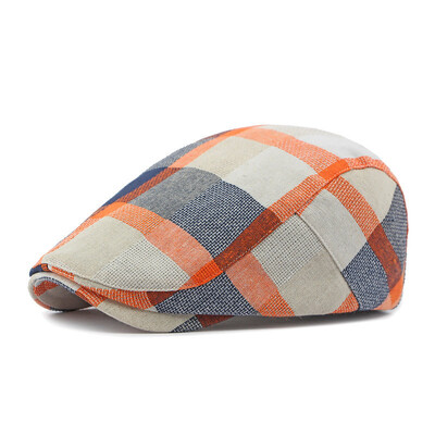 Four Seasons Cotton καρό Καπέλα Newsboy Flat Peaked Cap Ανδρικά και γυναικεία Καπέλα μπερέ ζωγραφικής 02