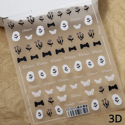 Crvena Crna Bijela Bowknot Line Rhinestones Zlato Srebrna Laser leptir mašna 3D samoljepljive naljepnice za ukrašavanje noktiju Naljepnice za manikuru