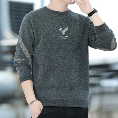 Ανδρικά πουλόβερ σενίλ Πλεκτό πουλόβερ μόδας Ριγέ Ανδρικά φθινοπωρινά τοπ ρούχα Πλεκτά πουλόβερ με στρογγυλή λαιμόκοψη