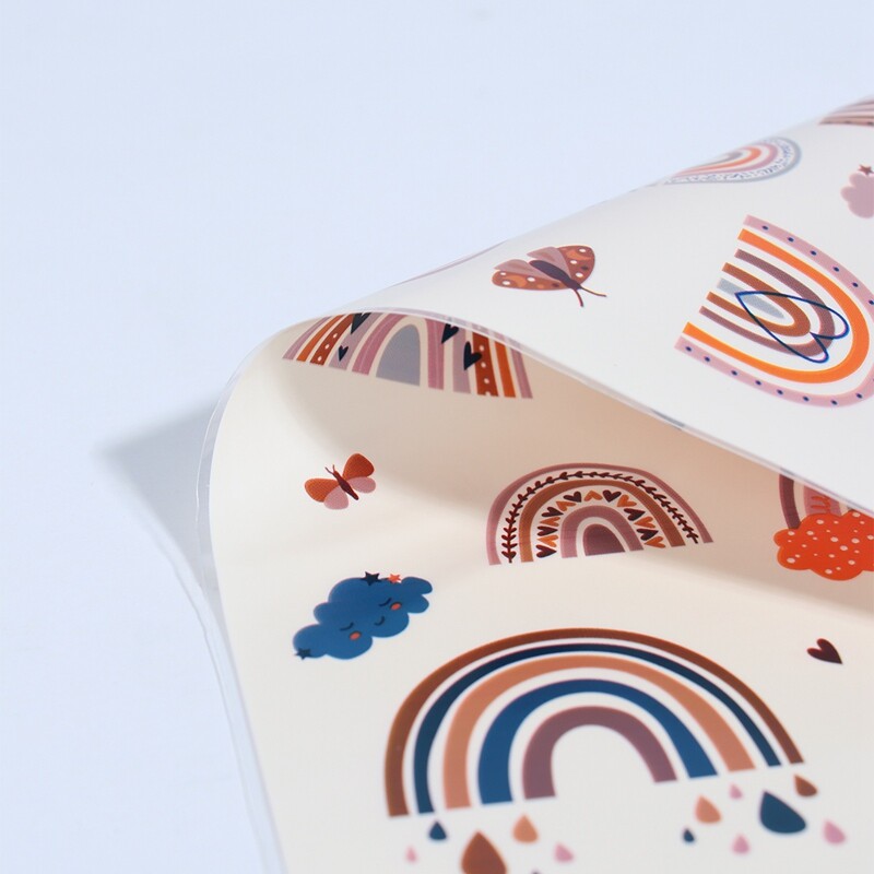 Saci de celofan curcubeu boho Saci de bomboane Saci de cadou Bohemia transparente Saci de tratare cu cravate pentru fete, nunta, favoruri pentru petrecerea de aniversare