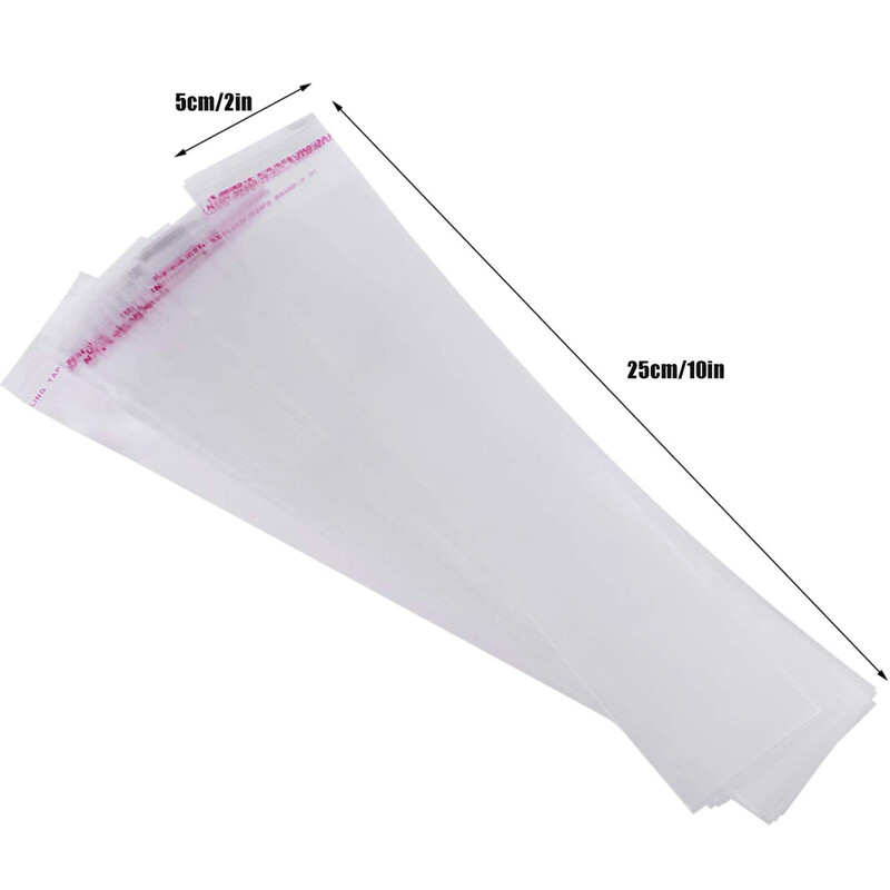 100 komada samozatvarajućih celofanskih vrećica 5x25 cm prozirnih vrećica od pereca Celofanska vrećica koja se može zatvoriti za pakiranje slatkiša, poklona
