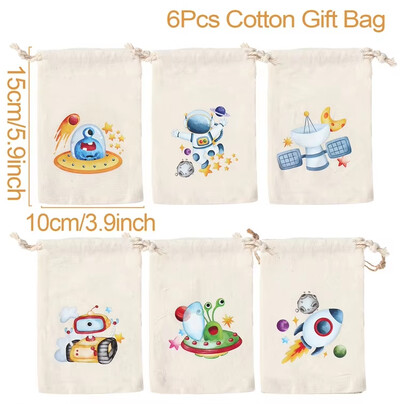 6 τμχ Τσάντες δώρου από λινό βαμβακερό βαμβακερό τσάντες δεινόσαυρος Ζώο Διακόσμηση πάρτι γενεθλίων Παιδική τσάντα μπομπονιέρα γάμου Τσάντα δώρου για ντους