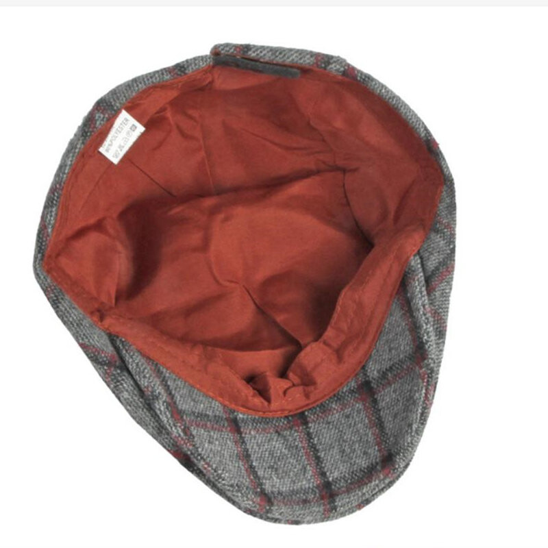 2023 Toamnă și Iarnă Poliester Imprimare în carouri Șapci Newsboy Șapcă plată cu vârfuri Bărbați și femei Pălării berete pictor 124