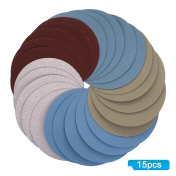 15 ΤΕΜ 125 mm Inches Grit 1000 2000 3000 4000 5000 Trising Discs Hook Loop Γυαλόχαρτο Στρογγυλός Δίσκος