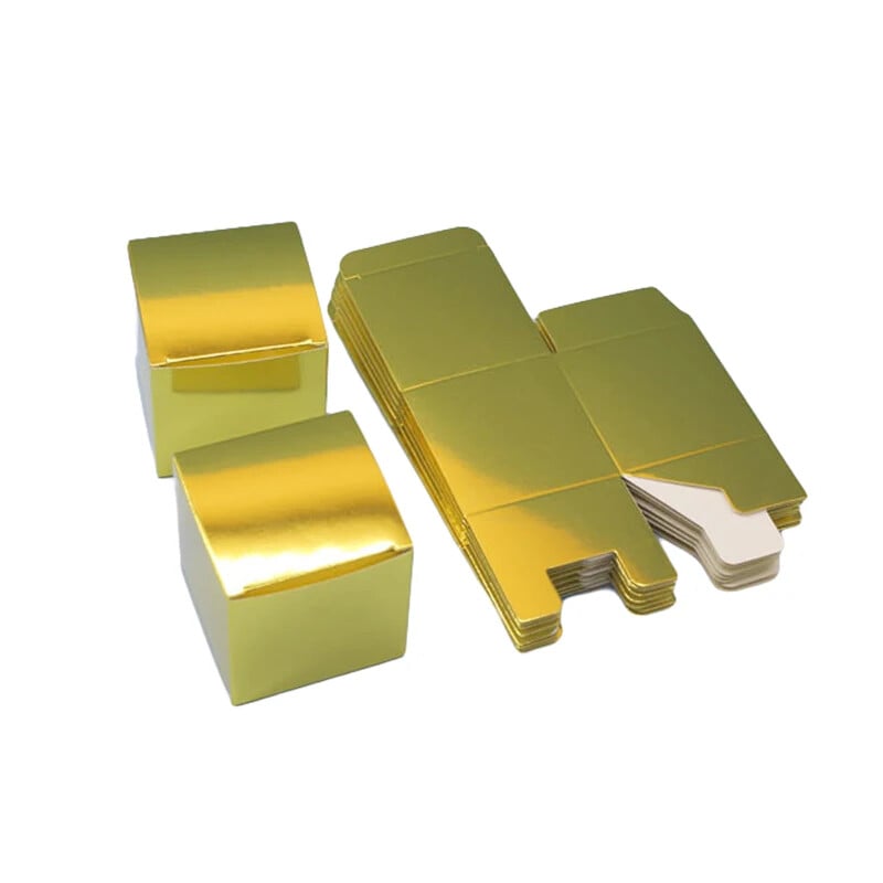 50Pcs kvadratne zlatne srebrne poklon kutije mini bomboni kolačići kutije za torte pakiranje Baby Shower svadbena bombonijera 3x3x3cm