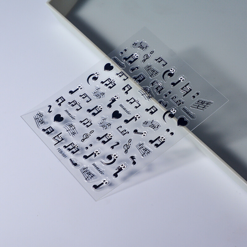 Αυτοκόλλητο 5D μουσικής Προσωποποιημένα Αυτοκόλλητα Νυχιών Καλλιτεχνικά Αυτοκόλλητα Αυτοκόλλητα Σχεδίαση DIY Διακοσμητικά για τα νύχια FEB-691