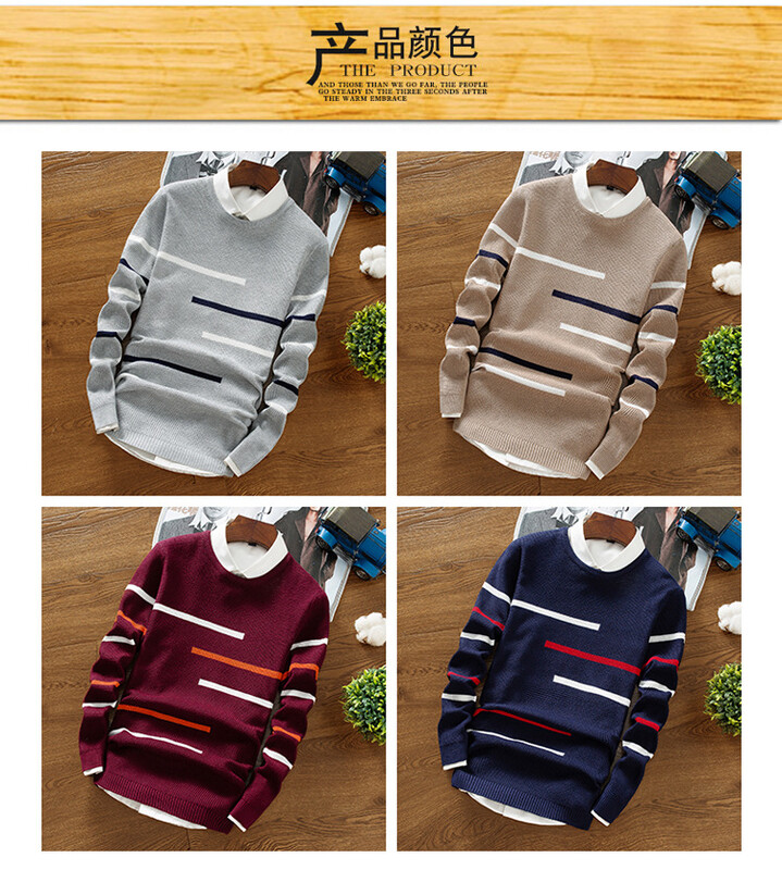 Πουλόβερ ανδρικά 2022 Μόδα Ρίγες Χαλαρά Πλεκτά πουλόβερ Vintage μακρυμάνικα με στρογγυλή λαιμόκοψη Plus Velvet Chenille Ζεστά ανοιξιάτικα μπλουζάκια